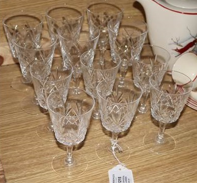 A set of twelve crystal glasses
